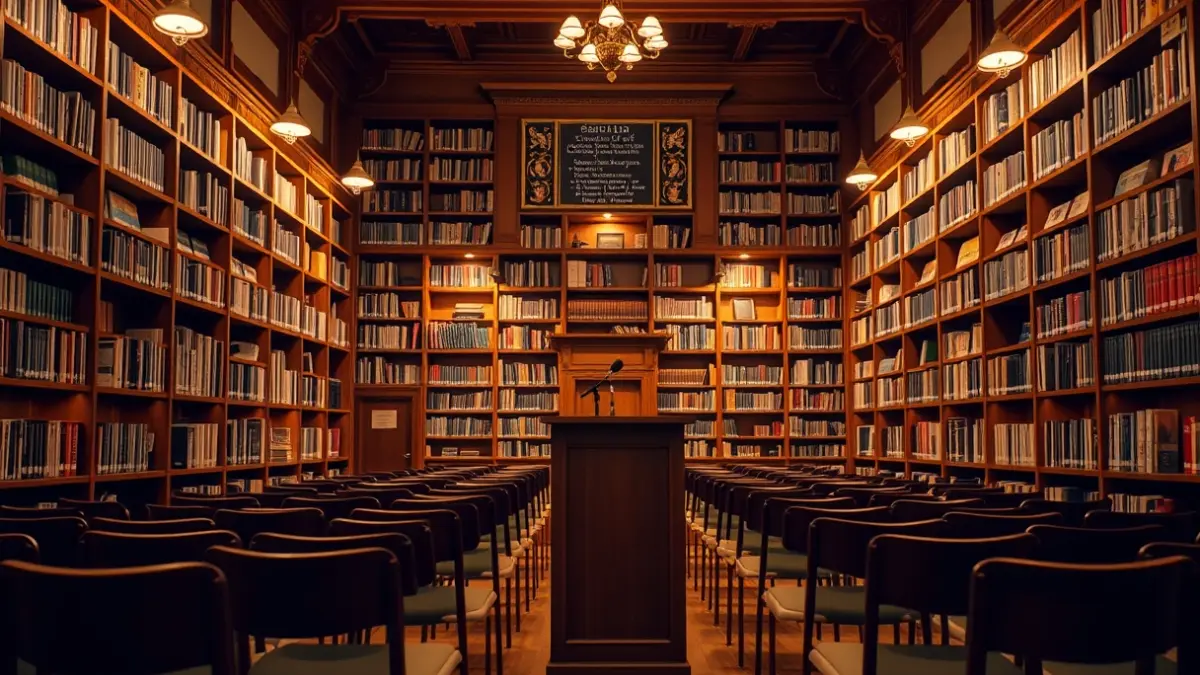 Imagen genérica de una presentación de libro en una biblioteca.