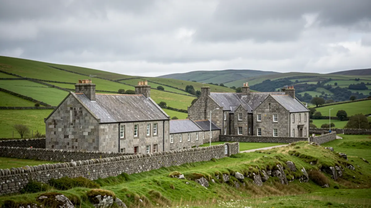 Imaxe xenérica de arquitectura galega e paisaxe verde.