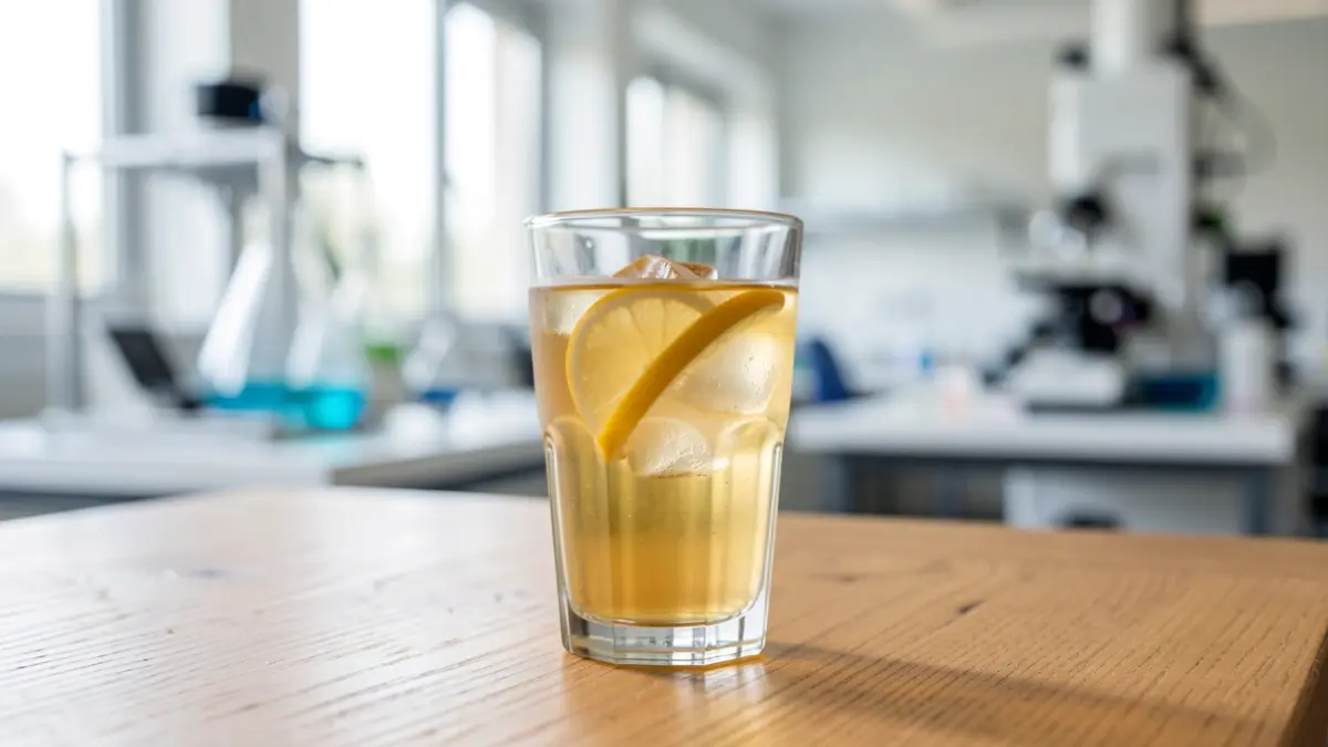 Imaxe xenérica de bebidas funcionais nun entorno de innovación.