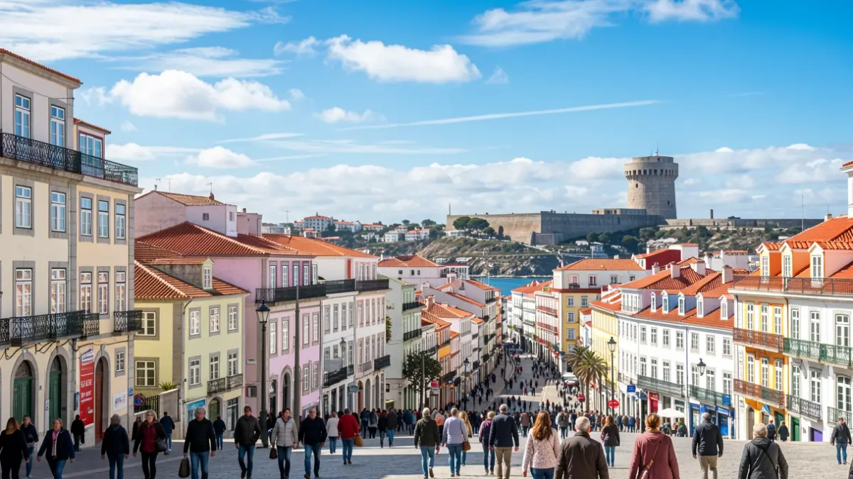 Imagen genérica de una ciudad costera gallega con cielo despejado.