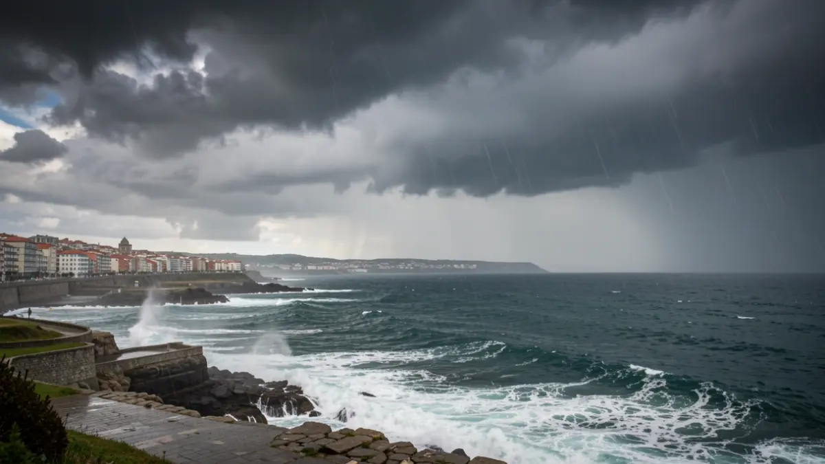 Imagen genérica de tormenta sobre la costa de A Coruña.