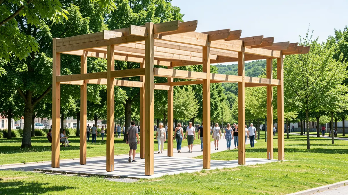 Imagen genérica de una pérgola en un parque público.