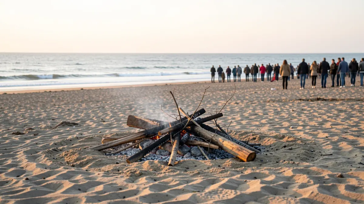 Imaxe dunha praia tras a celebración da noite de San Xoán.
