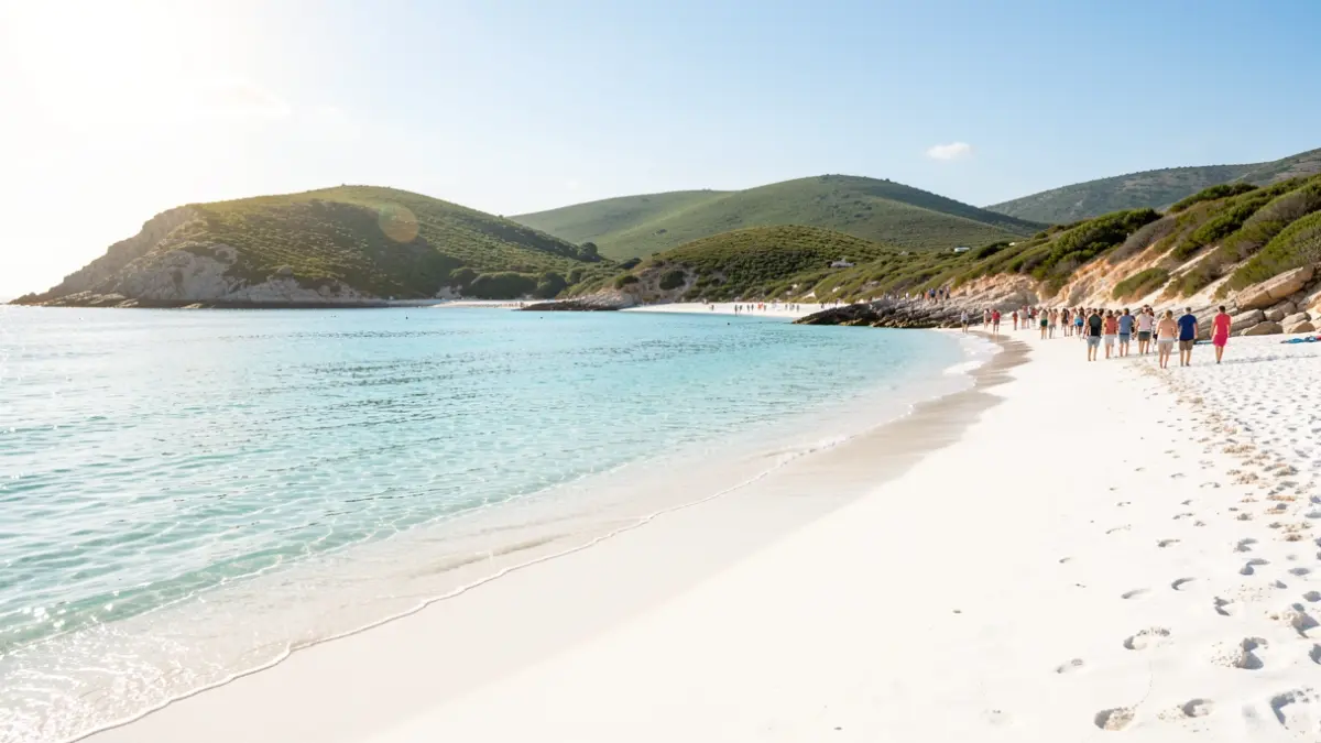 Imagen genérica de una playa de arena blanca y agua cristalina en Galicia.