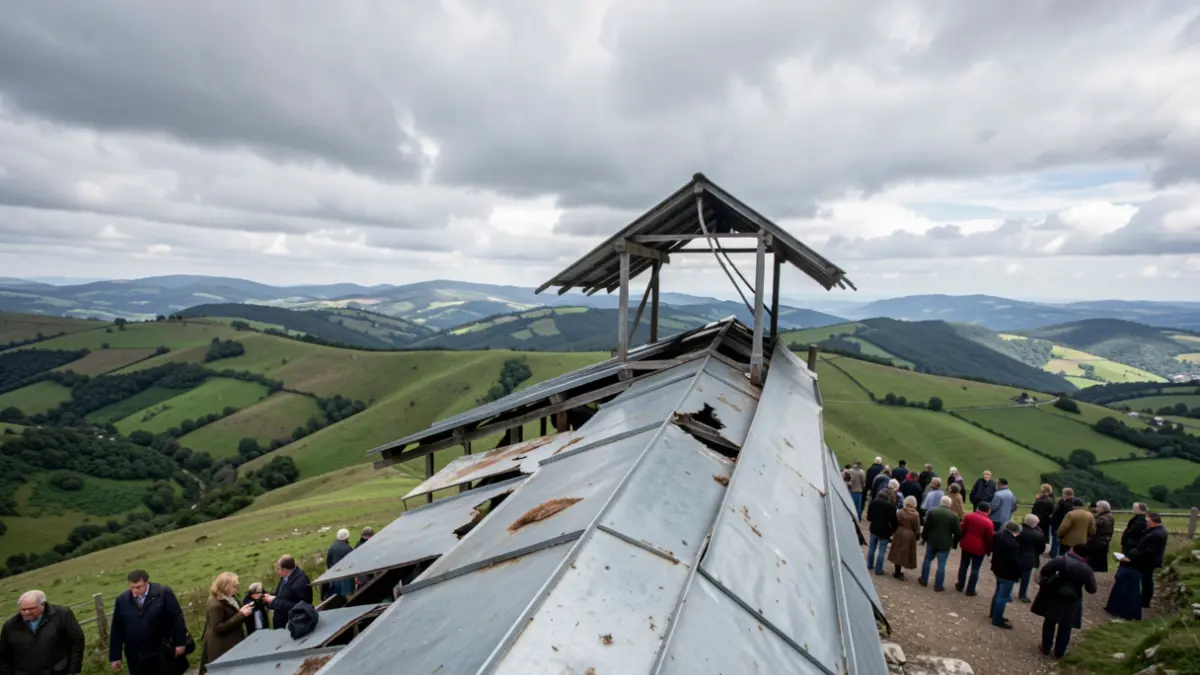 Imagen genérica de una estructura dañada en un mirador gallego.