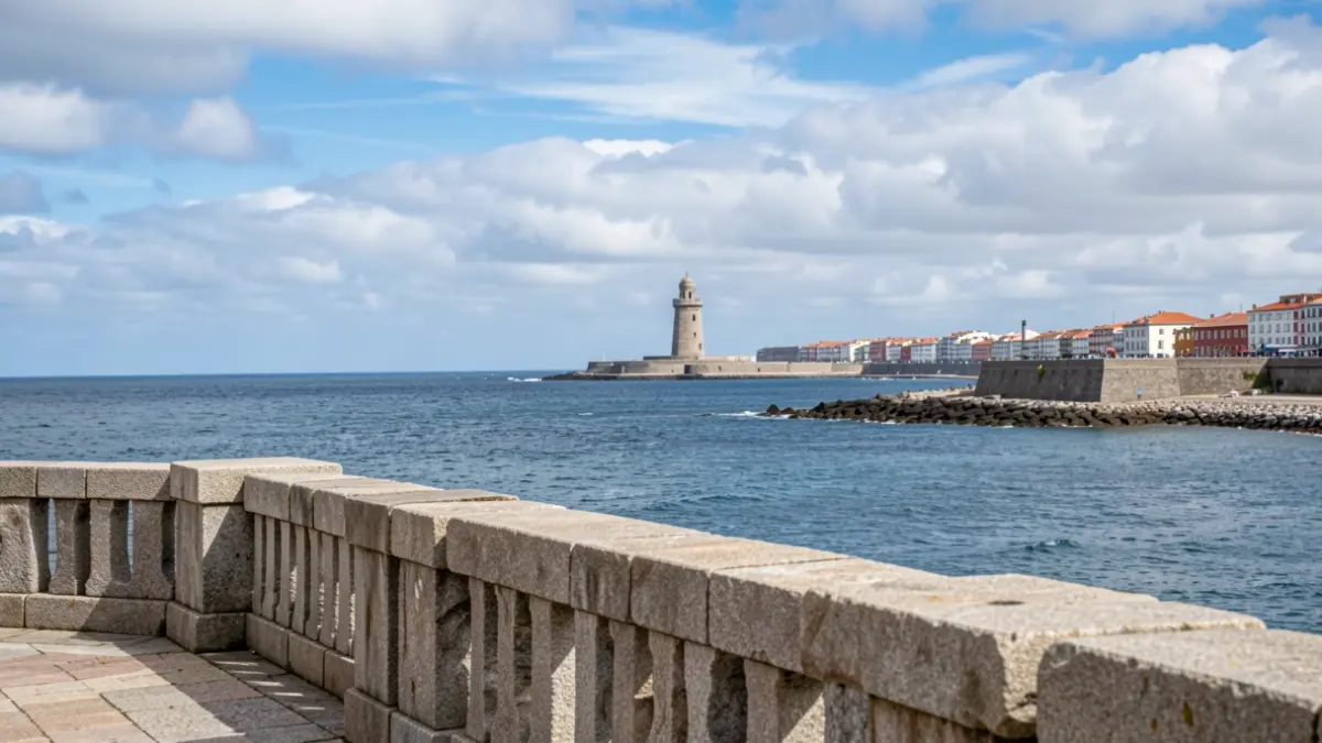 Imagen genérica de la costa de A Coruña con la Torre de Hércules a lo lejos.