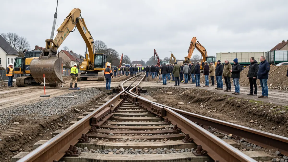 Imagen genérica de obras de reparación en una vía de tren.