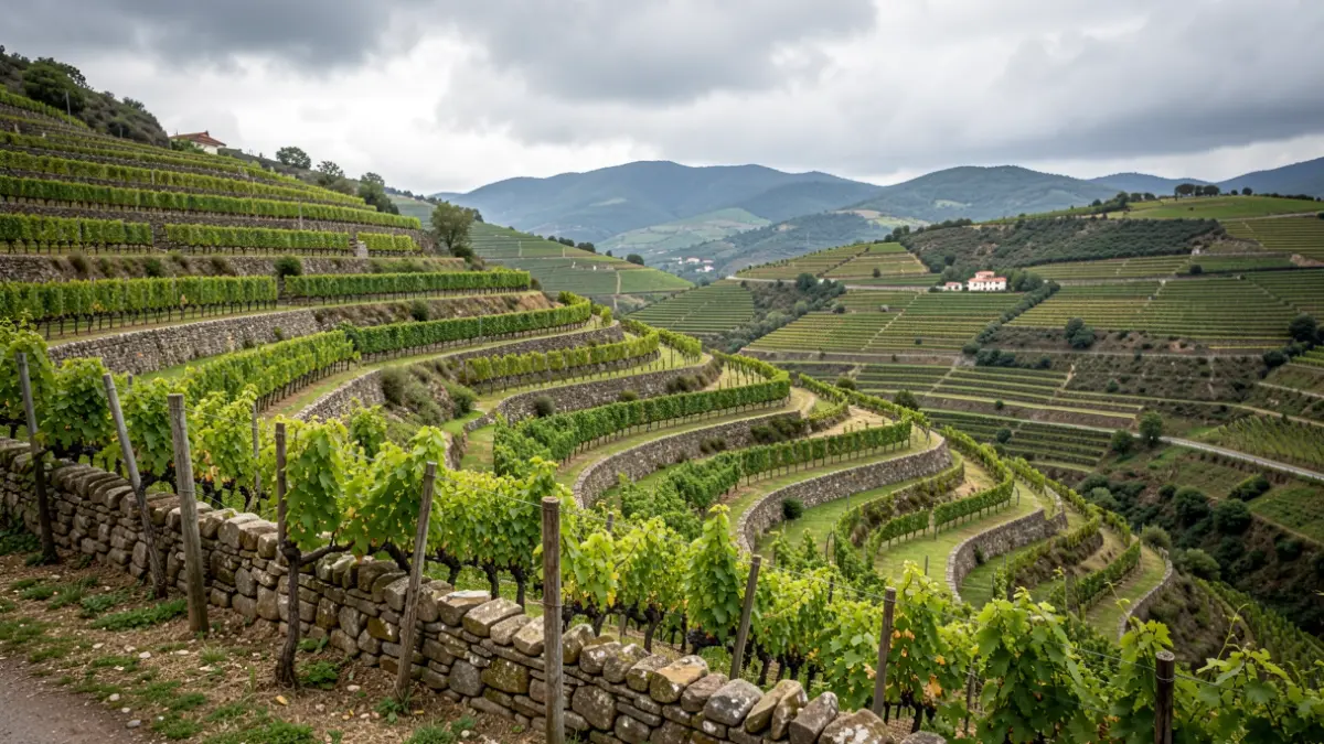 Imagen genérica de viñedos en bancales en la Ribeira Sacra.
