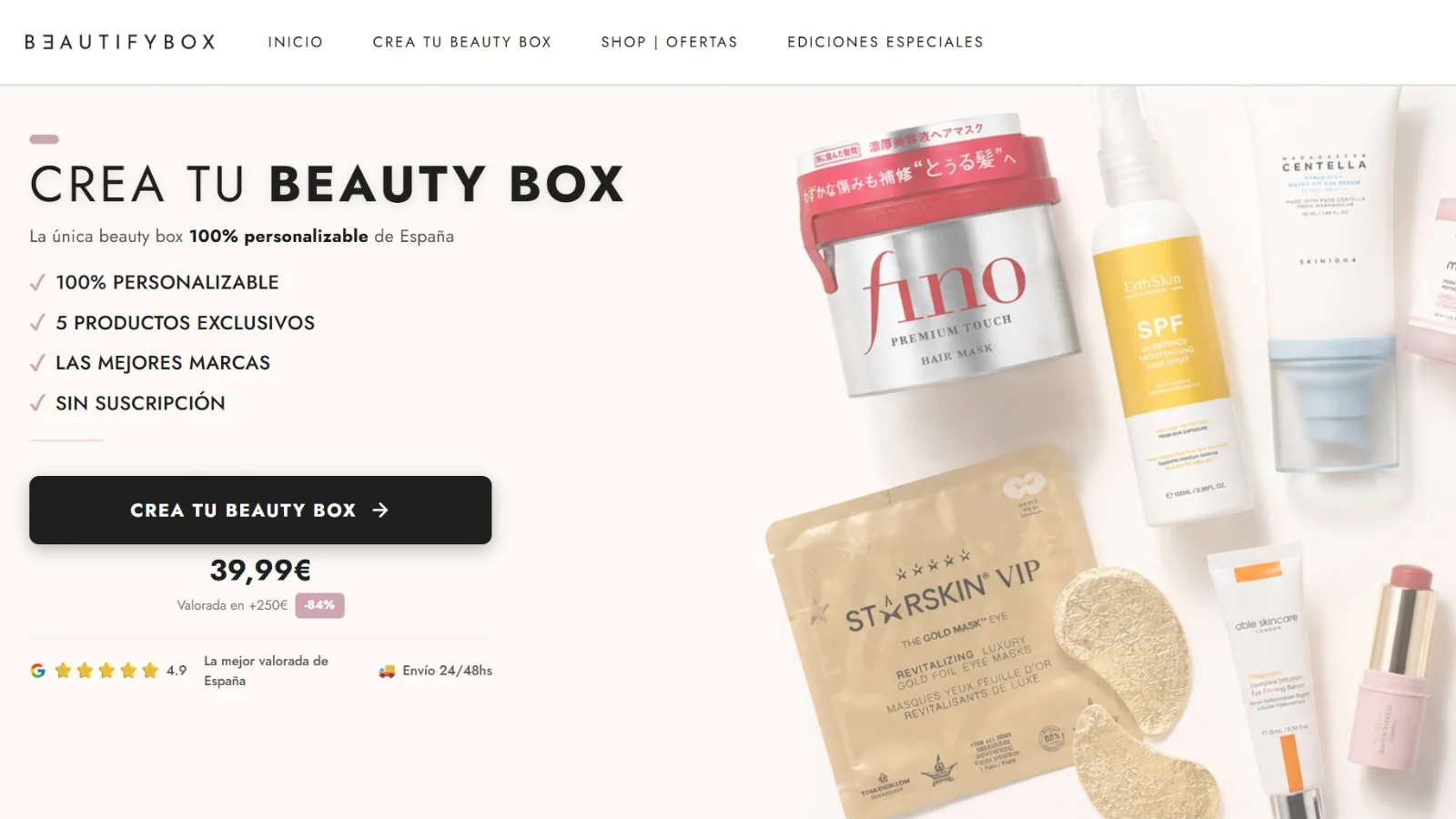 BeautifyBox a nova forma de comprar beleza en España con caixas de beleza personalizables e sen subscrición