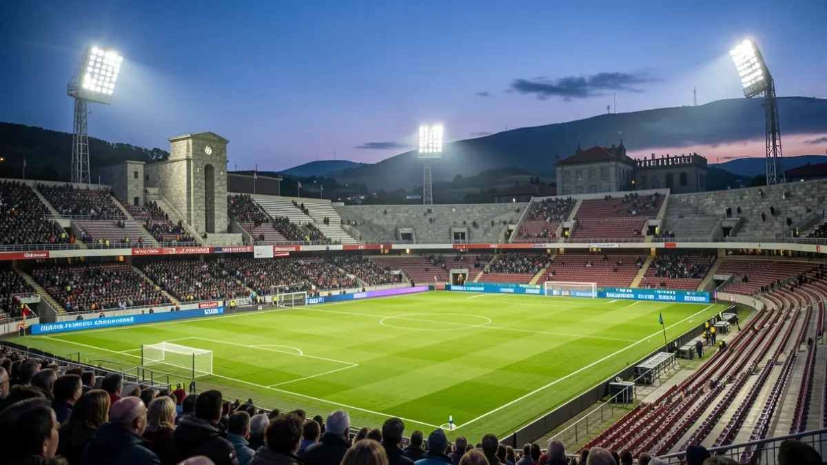 Imagen genérica de un estadio de fútbol en Galicia.