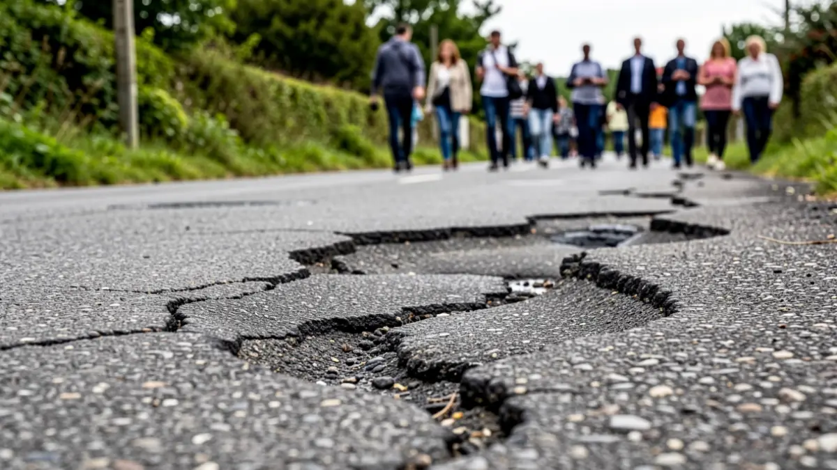 Imagen genérica de reparación de un camino rural en Galicia.
