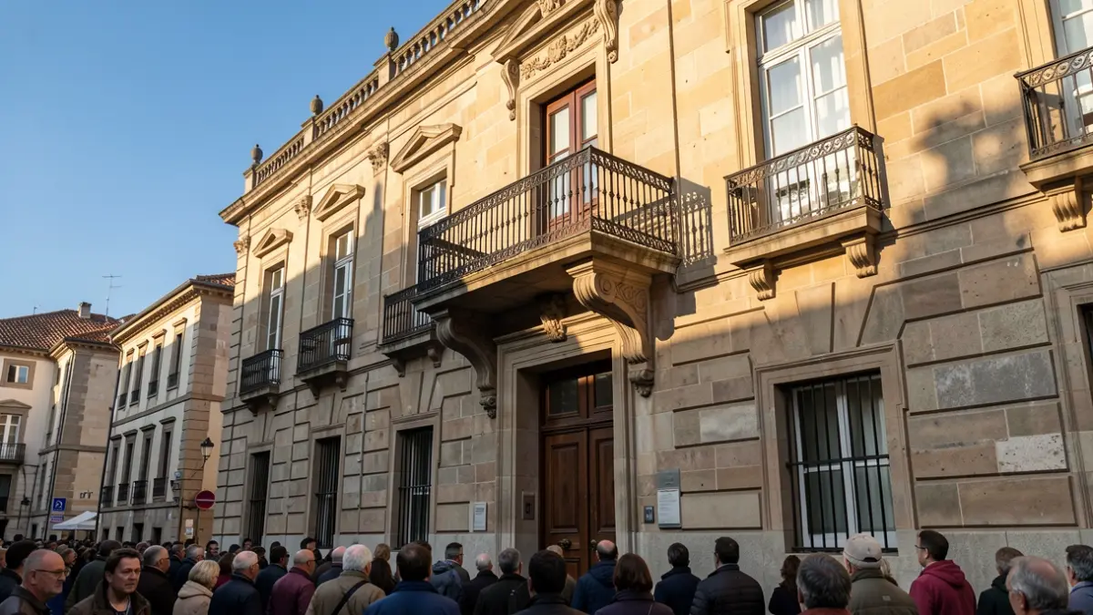 Imaxe xenérica dun edificio de concello galego con balcón ornamentado.
