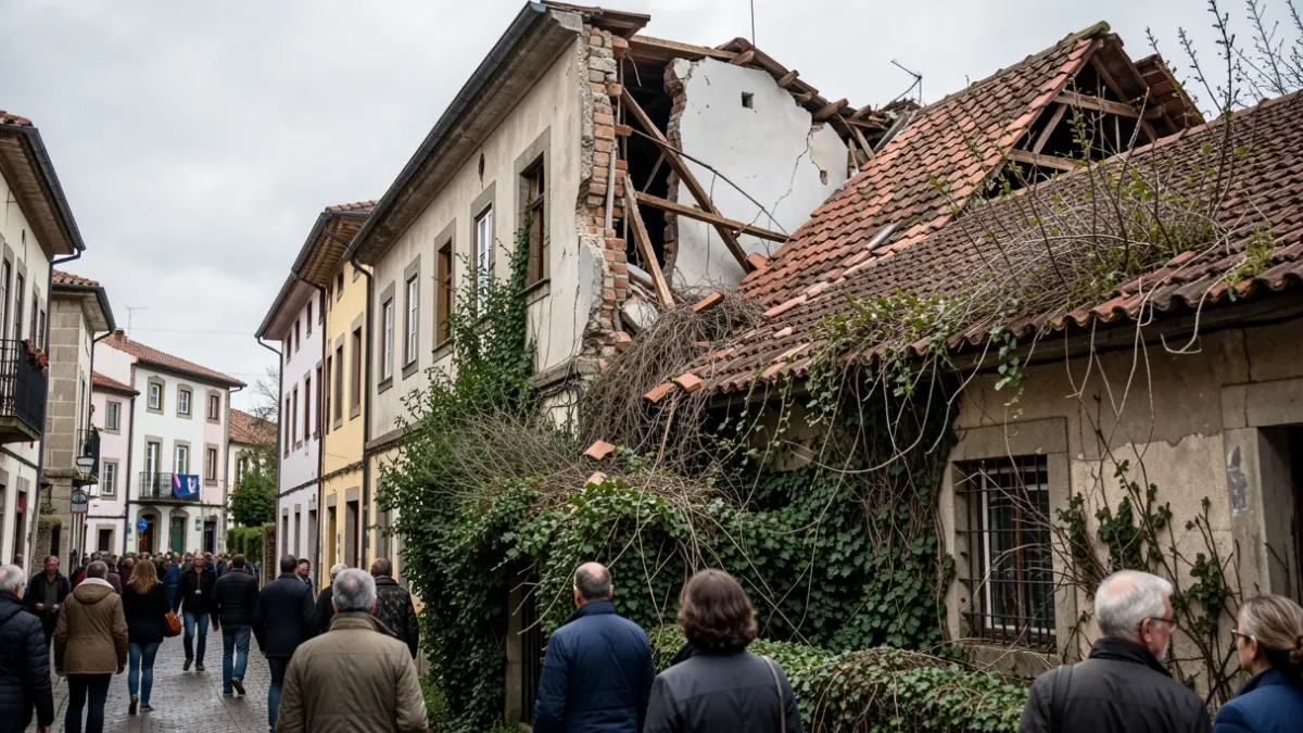 Imaxe dun edificio en ruínas na cidade de Lugo.