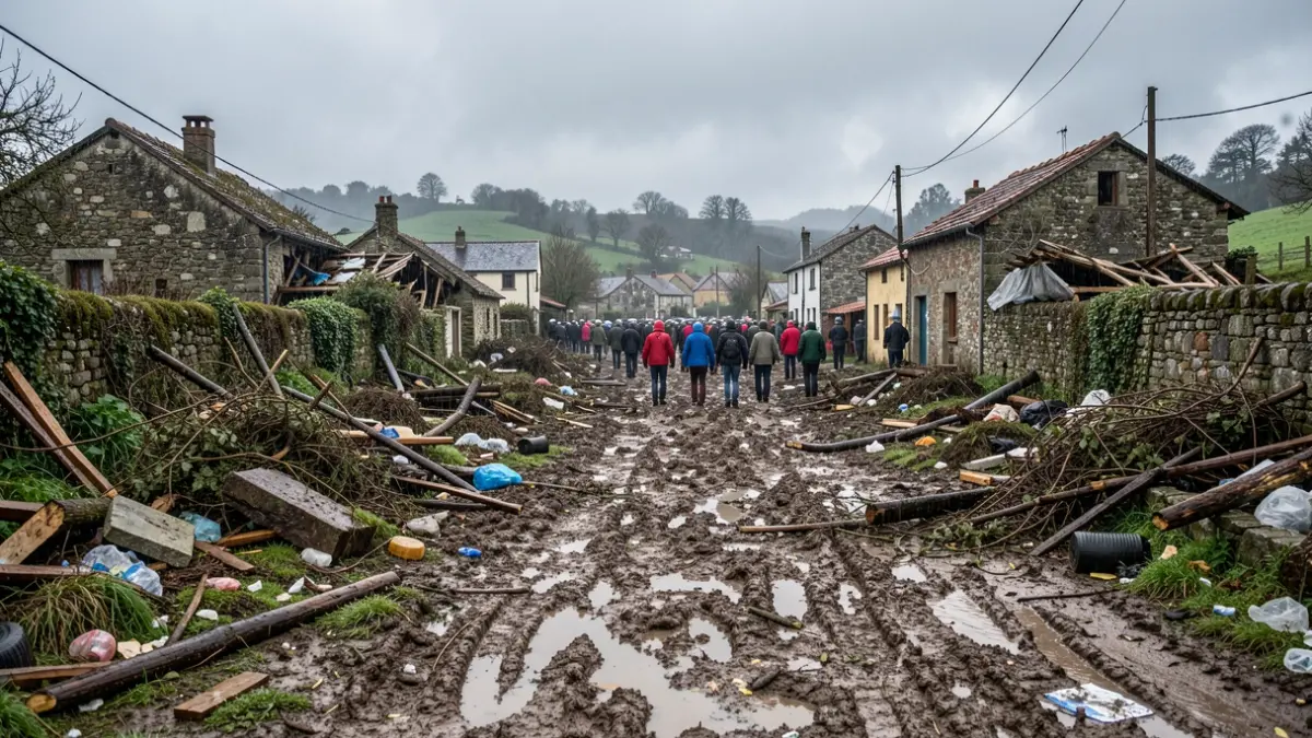 Imagen genérica de daños causados por una tormenta en una aldea gallega.