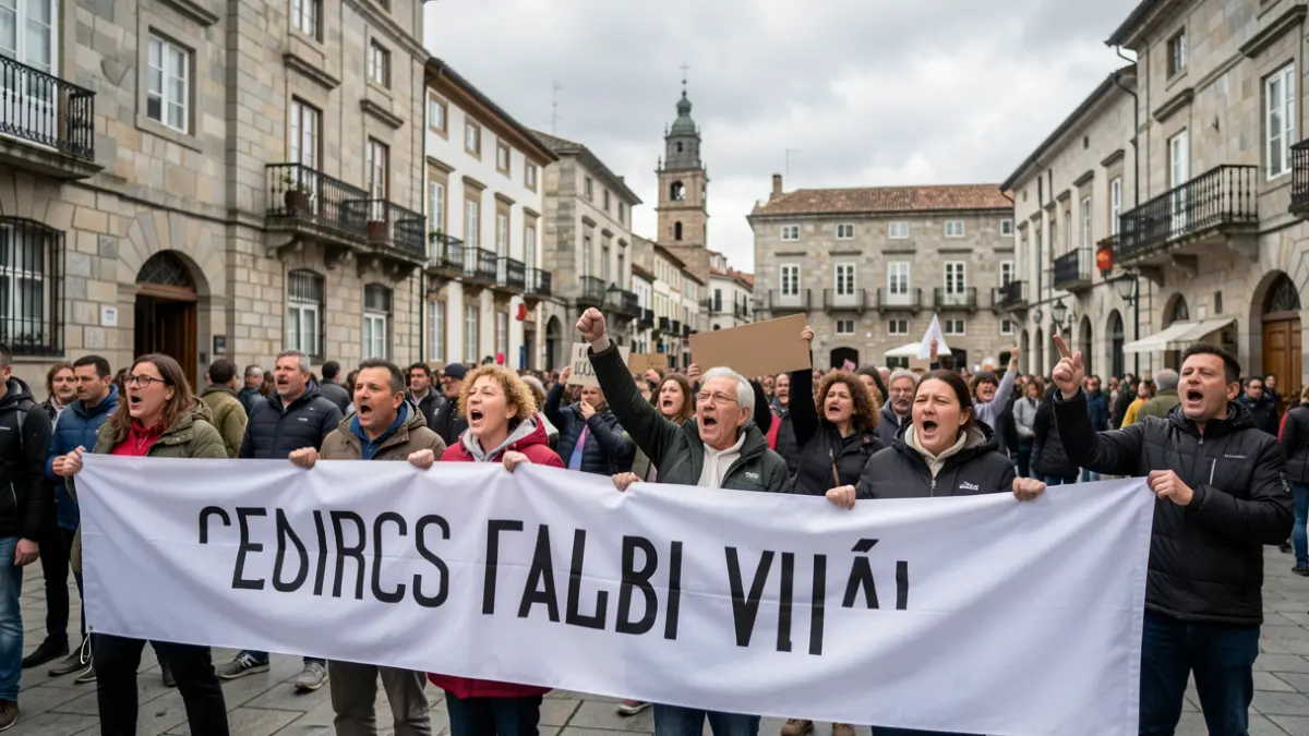 Imaxe xenérica de protesta sindical en Galicia.