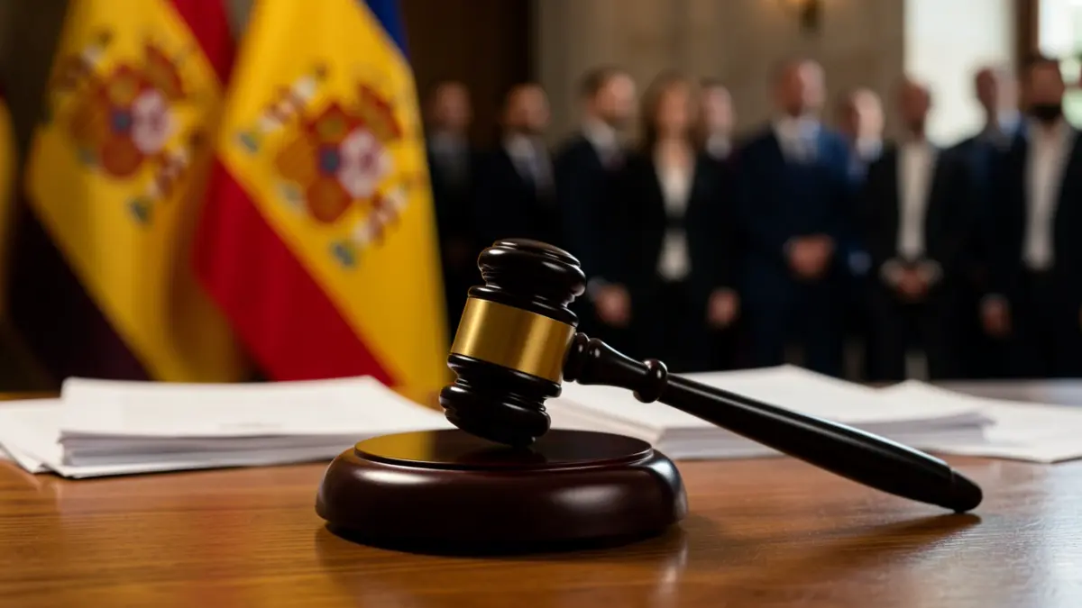 Imagen genérica de un mazo de juez sobre una mesa de madera.