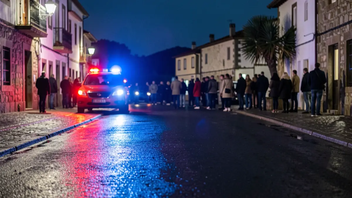 Imagen genérica de luces de emergencia reflejando en un asfalto mojado por la noche.