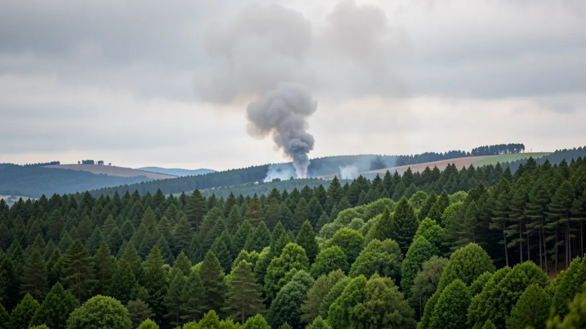 Imagen genérica de humo ascendiendo de una ladera en Galicia.