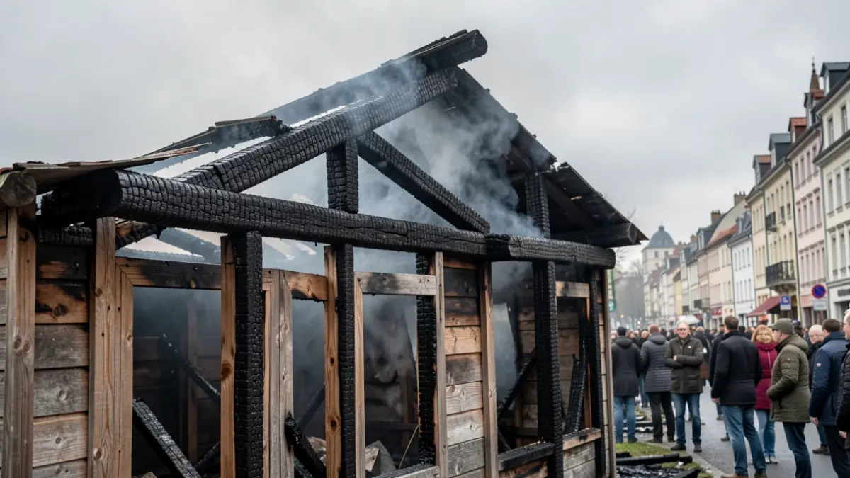 Imagen genérica de daños en un cobertizo por un incendio urbano.