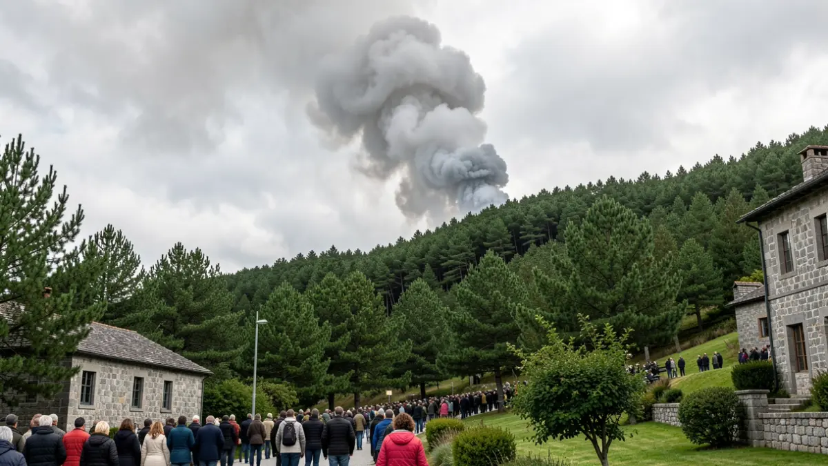 Imagen genérica de humo de un incendio forestal sobre un monte gallego.