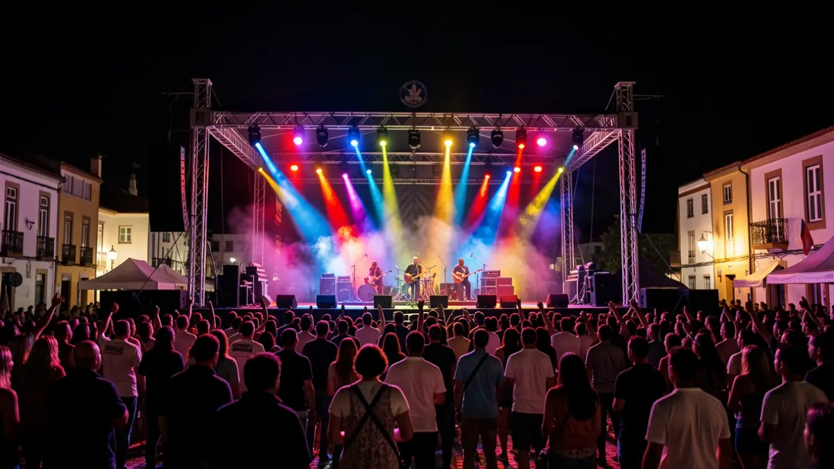 Imaxe xenérica dun concerto ao aire libre en Galicia con público.