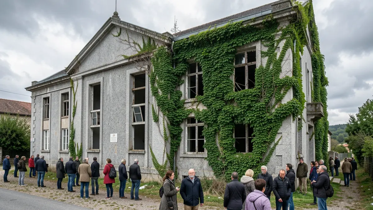 Imagen genérica de una escuela rural abandonada en Galicia.