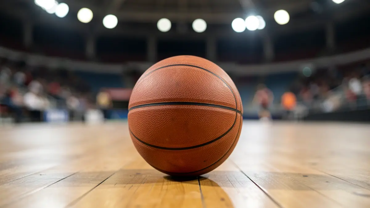 Imagen genérica de un balón de baloncesto en una cancha.