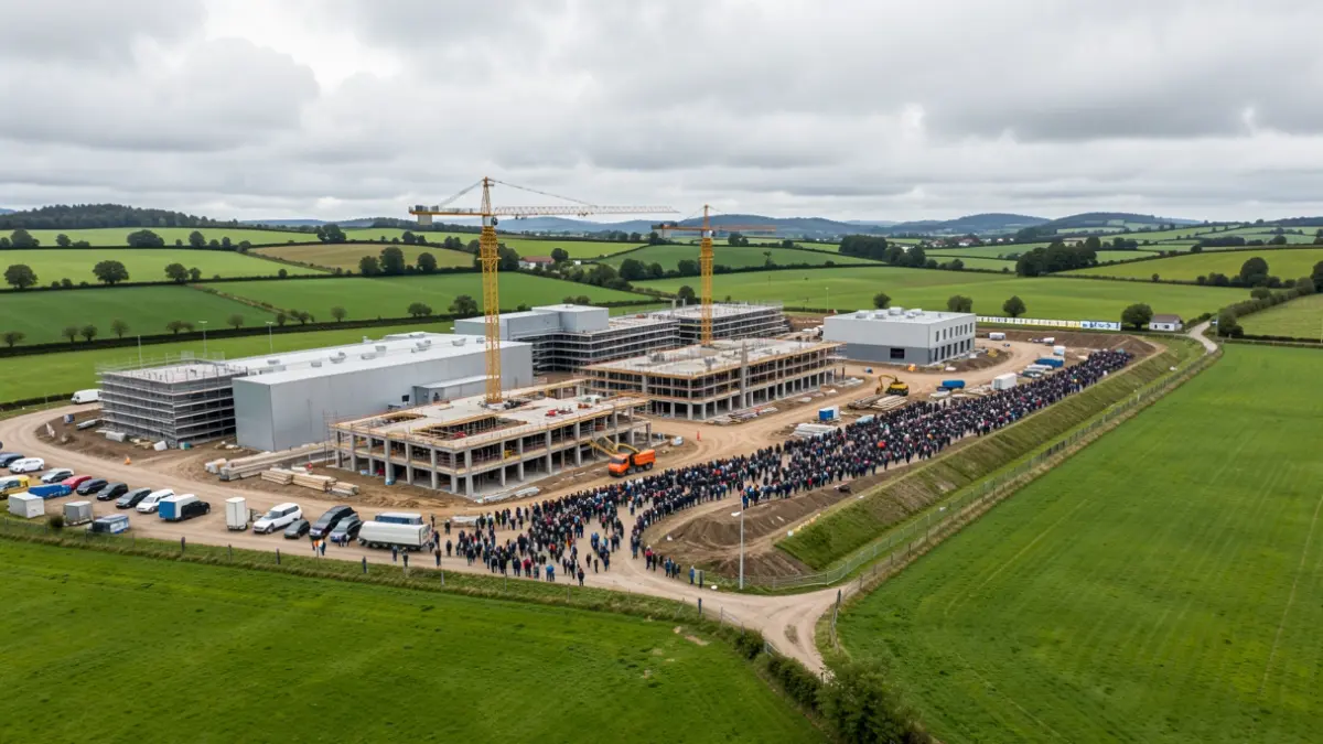 Imagen genérica de un complejo industrial en construcción en Galicia.