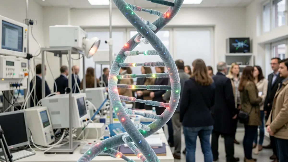 Imaxe xenérica de investigación científica sobre ADN e fatiga.