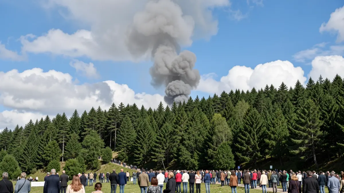 Imaxe xenérica de fume dun incendio forestal nun monte galego.