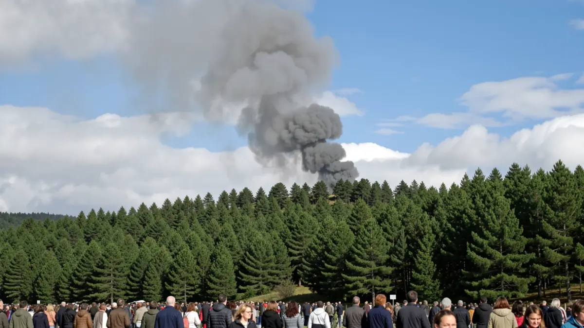 Imaxe xenérica de fume dun incendio forestal en Galicia.
