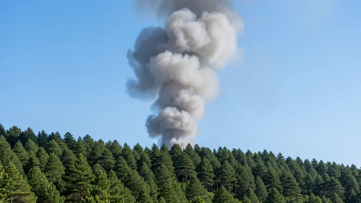 Imagen genérica de humo de un incendio forestal en un monte gallego.