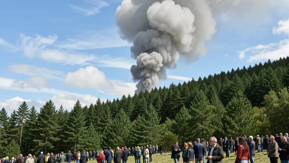 Imaxe xenérica de fume dun incendio forestal nun monte galego.