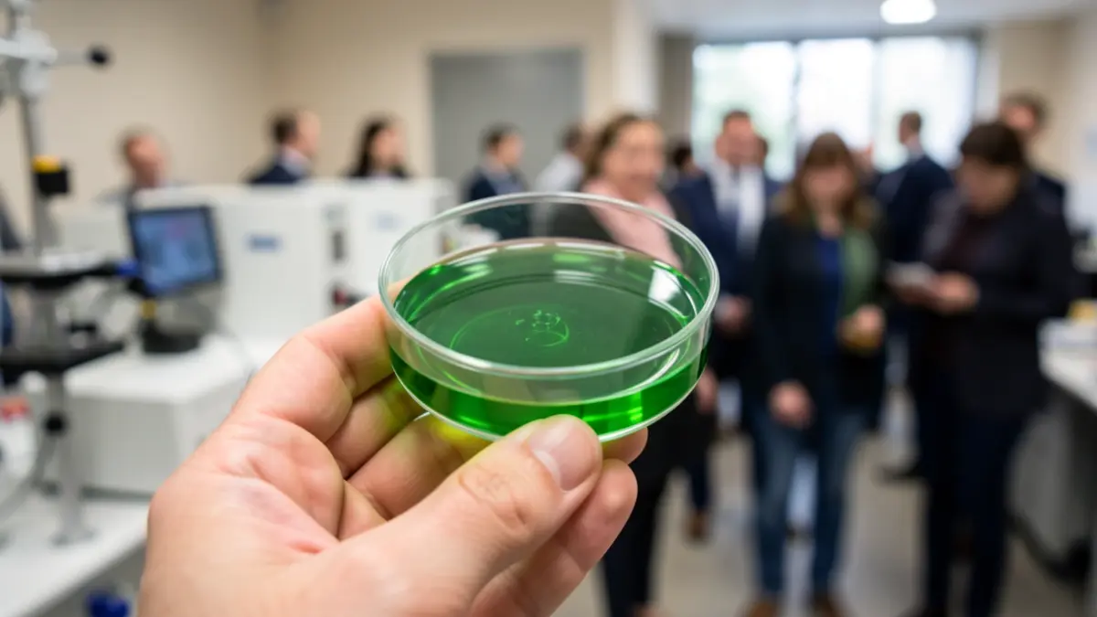 Primeira imaxe xenérica de biotecnoloxía con detalle de laboratorio.
