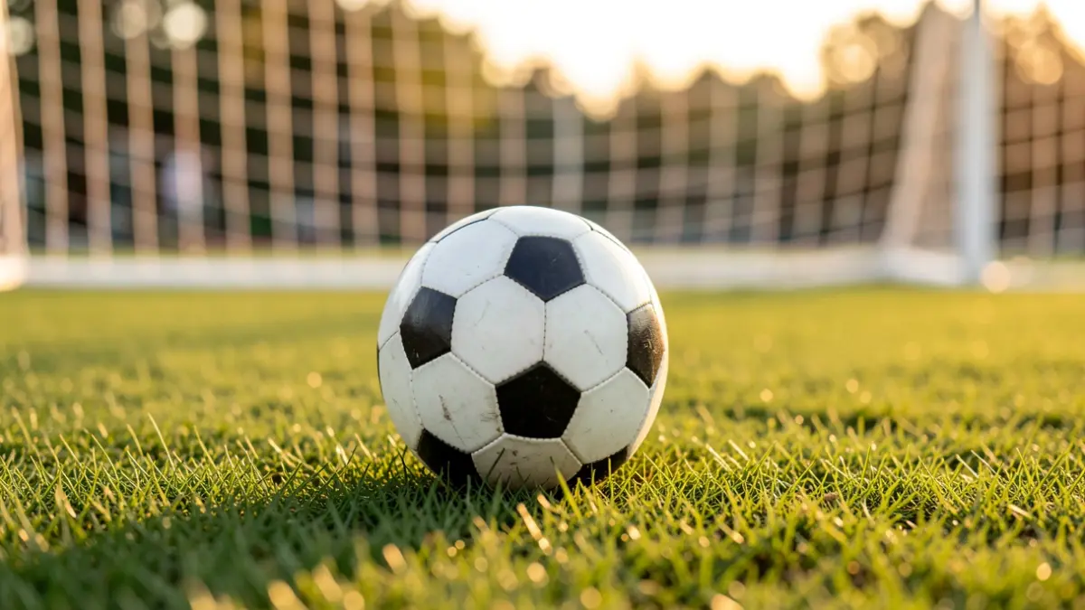 Imaxe xenérica dun balón de fútbol sobre herba