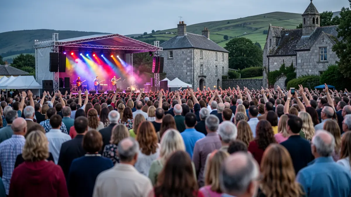 Imagen genérica de un concierto al aire libre con público y escenario.