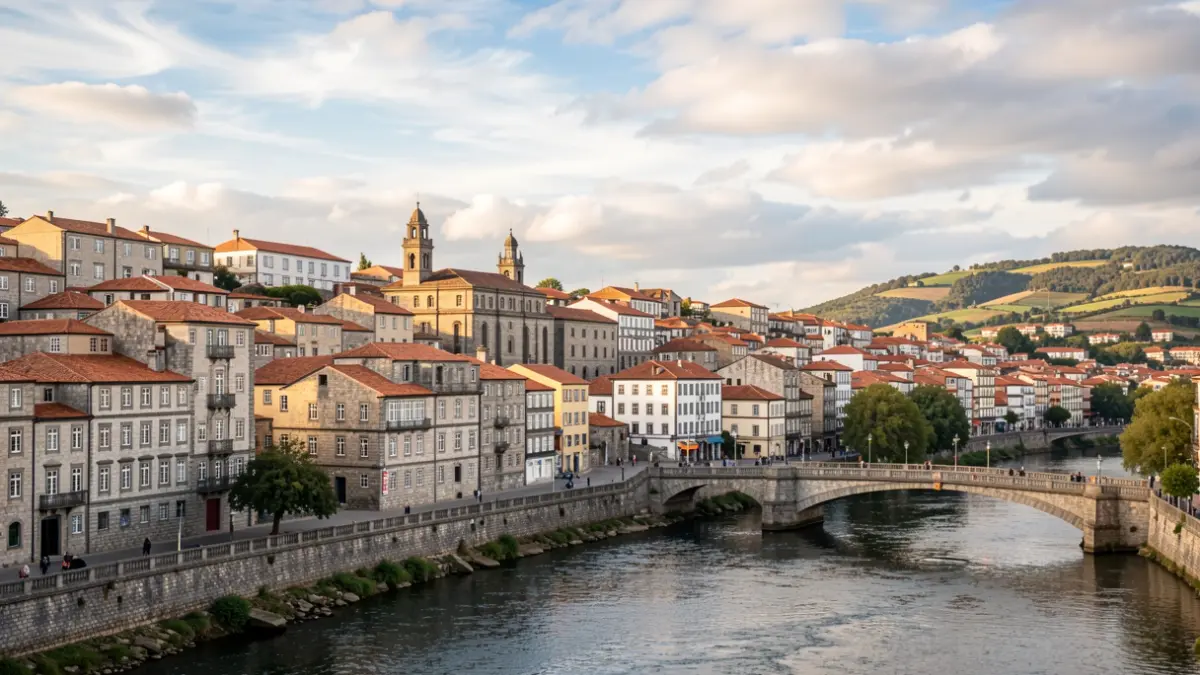 Imagen panorámica de la ciudad de Ourense con el río Miño.