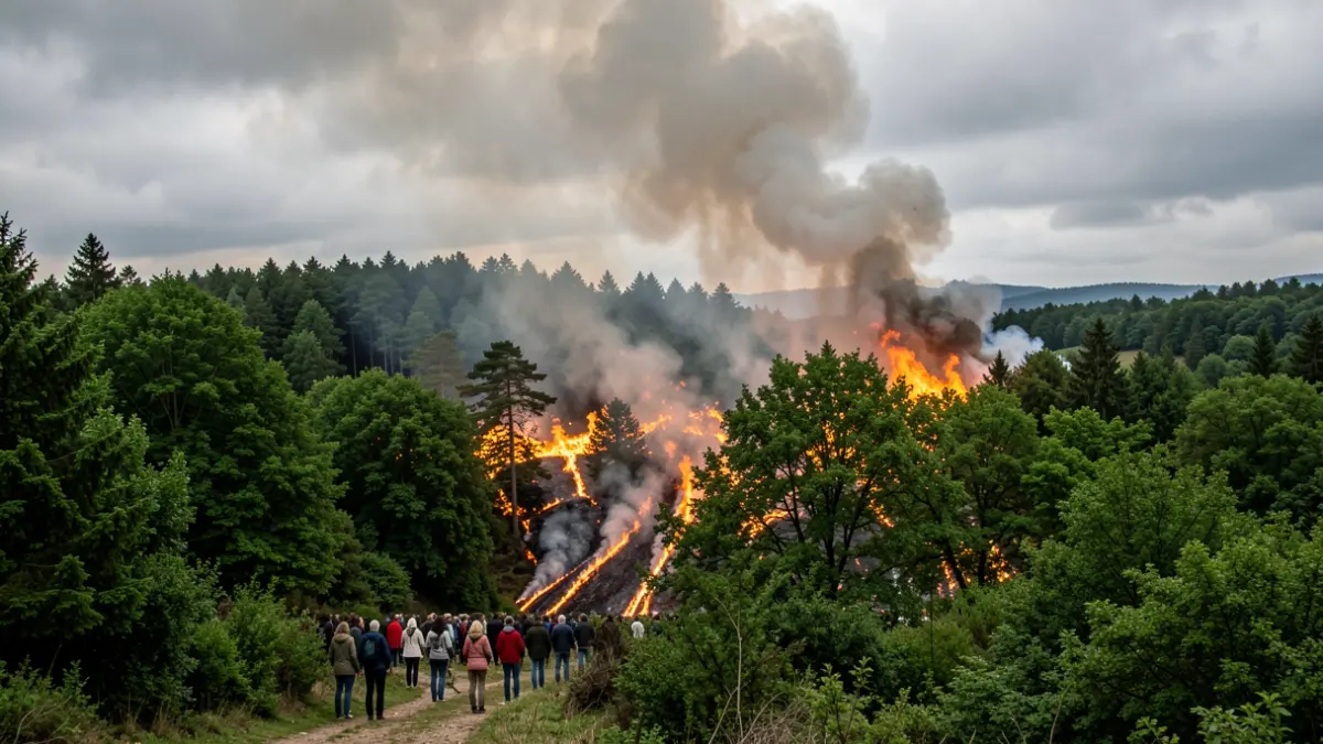 Imagen genérica de fuego forestal en Galicia.