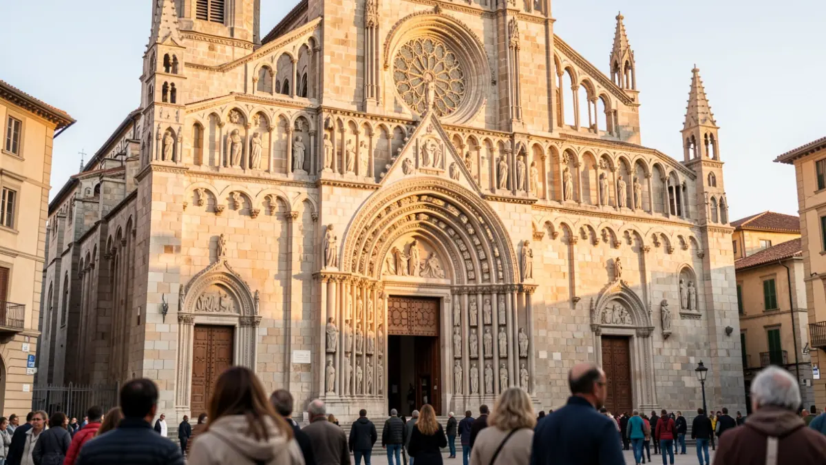 Imaxe xenérica da fachada da Catedral de Santiago de Compostela.