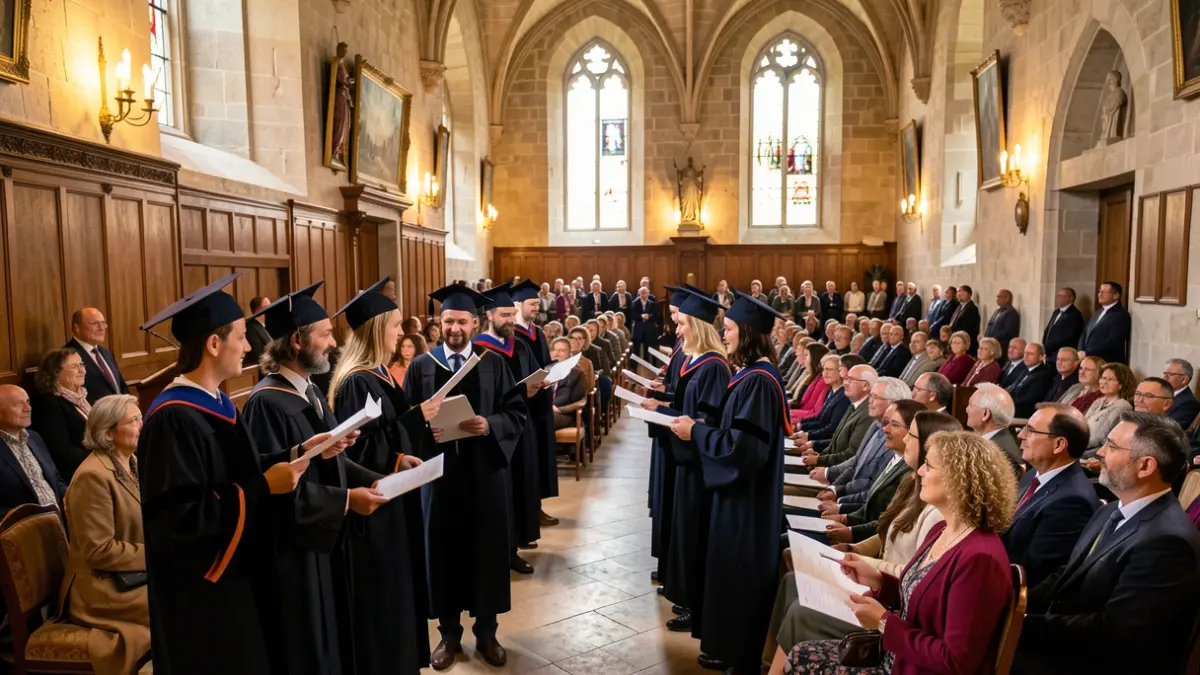 Imaxe xenérica dunha cerimonia de graduación universitaria en Galicia.
