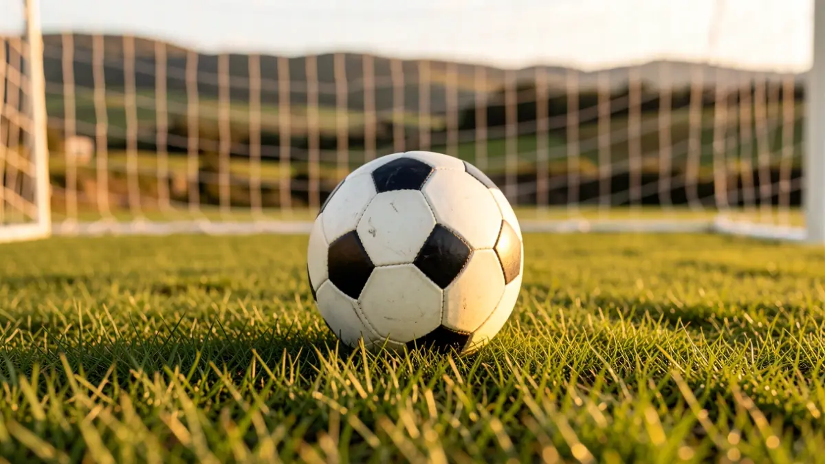 Imaxe xenérica dun balón de fútbol sobre herba
