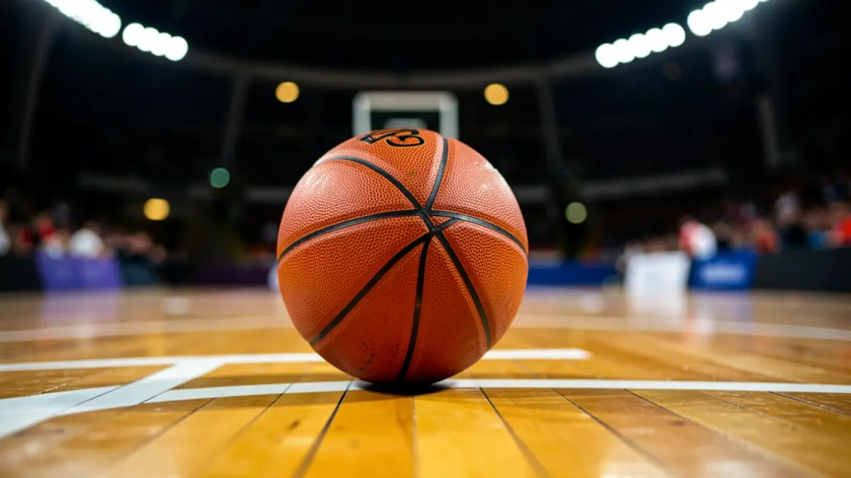 Imagen genérica de un balón de baloncesto en una cancha.