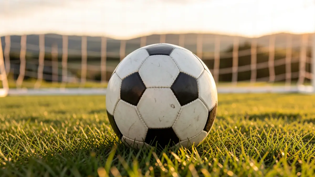 Imaxe xenérica dun balón de fútbol sobre herba