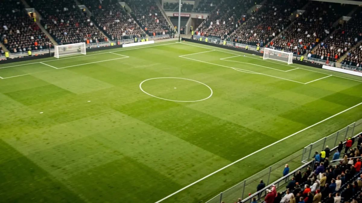 Imaxe xenérica dun campo de fútbol con porterías e herba verde.