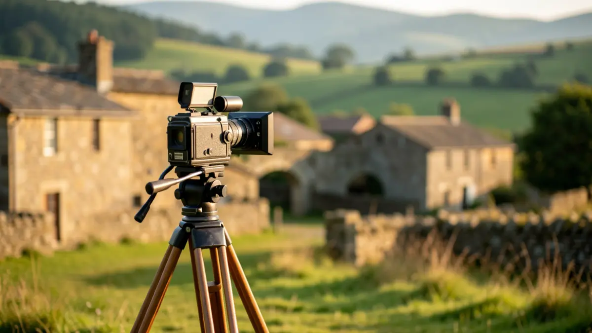 Rodaje de una película en un entorno rural de Galicia.
