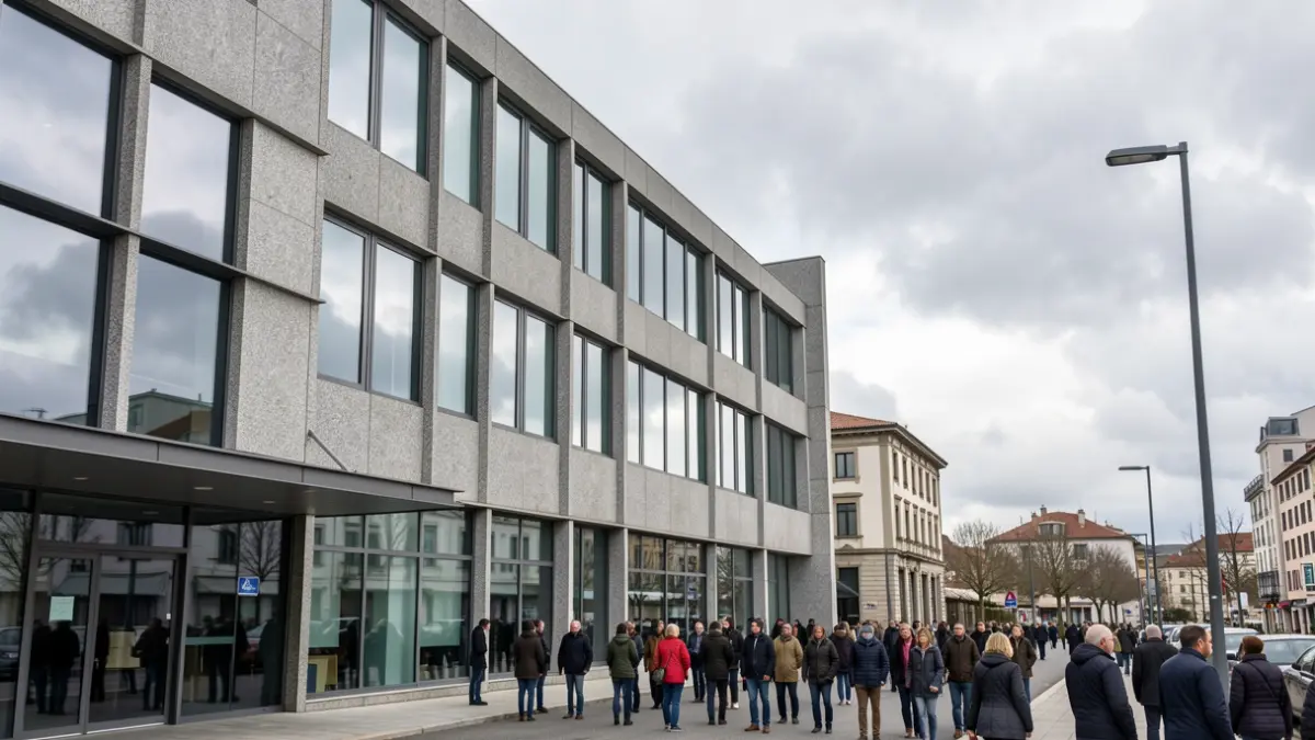 Imaxe xenérica dun edificio de oficinas moderno en Vigo.