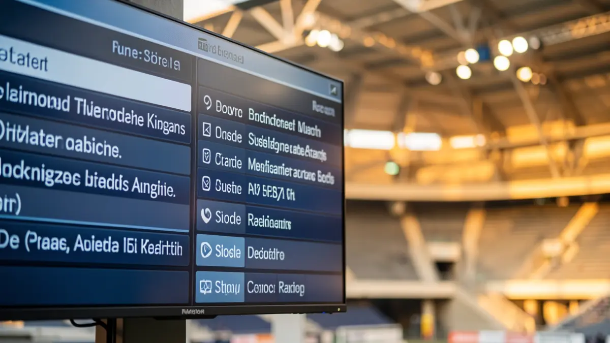 Imagen genérica de un sistema de señalización digital en un estadio moderno.