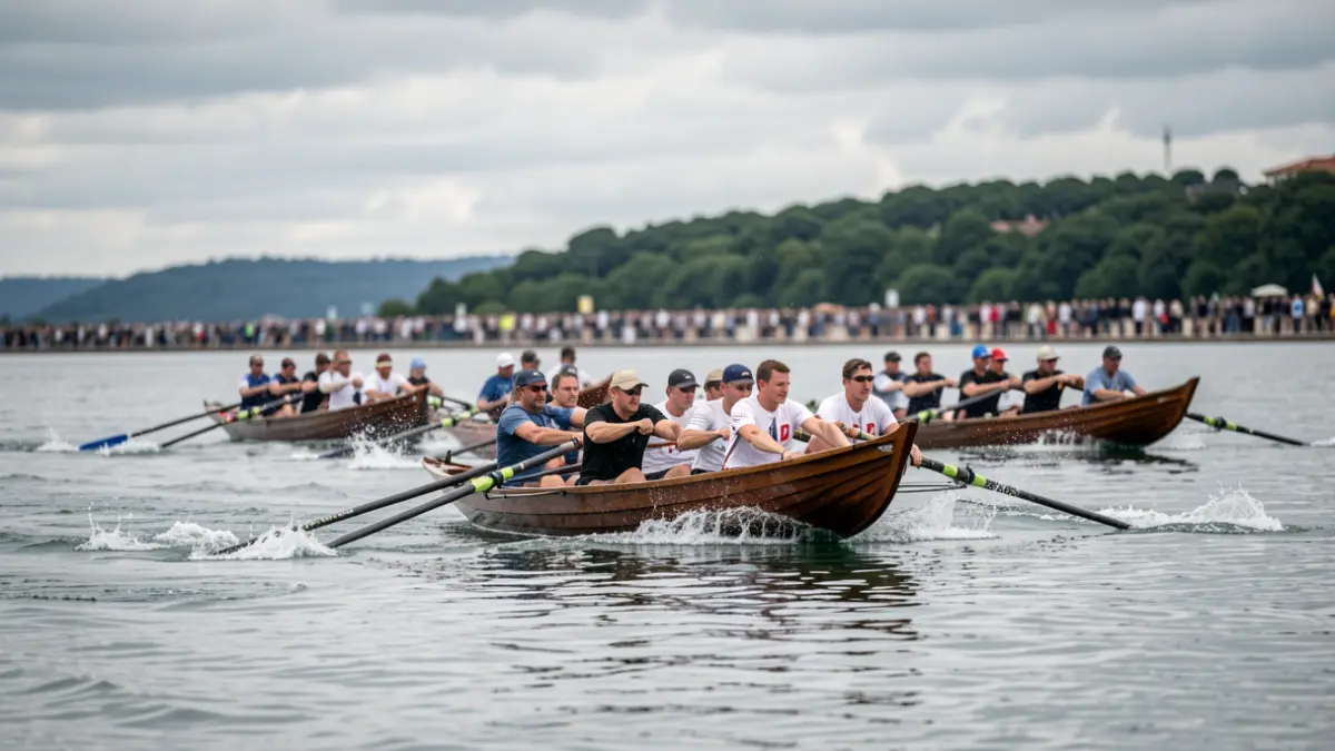 Imagen genérica de una regata de traineras en Galicia.