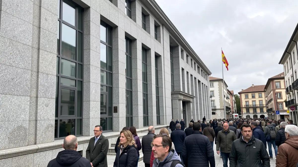 Imaxe xenérica dun edificio gobernamental de granito en Galicia.