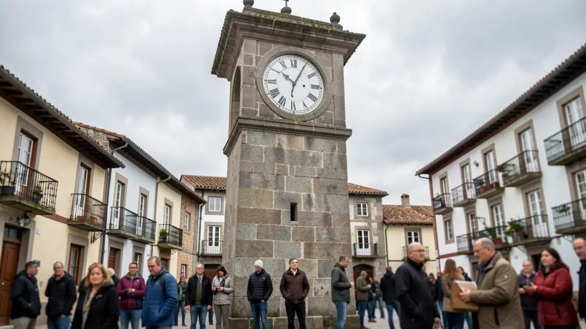 Imagen genérica de un reloj de plaza adelantado en Trives.